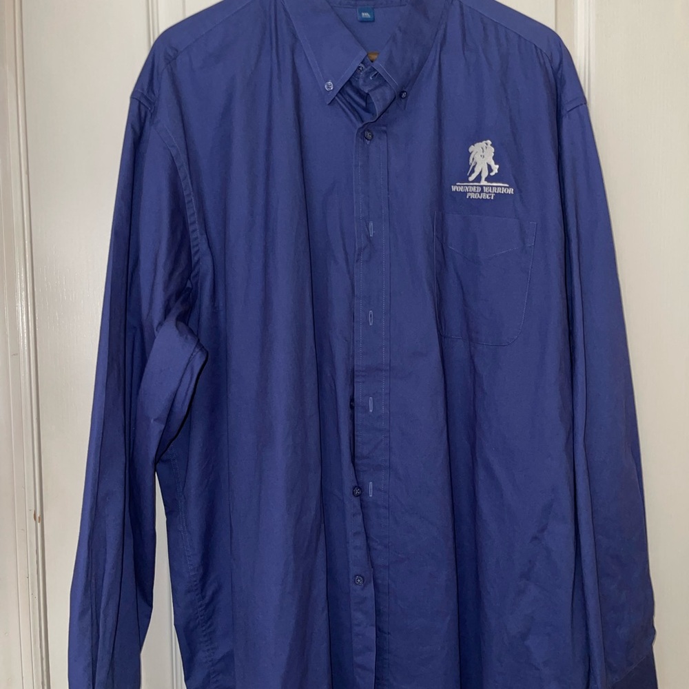 Port Authority Men's Deep Blue Casual Button Down Shirt